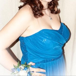 Blue strapless Homecoming Dress